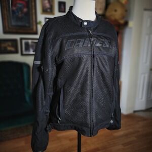 Dainese Motorcycle Jacket Black Mesh Padded Racing Biker Sport Streetwear Mens L